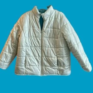 Faded Glory Reversible Coat, Aqua & White, (2X)
